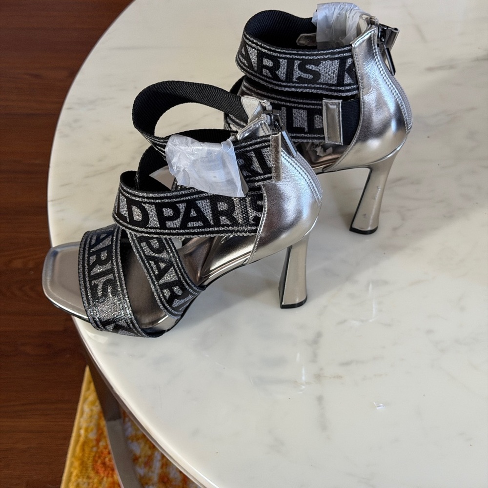 Karl Lagerfeld Careliz Logo Strap High Heel Sandals
